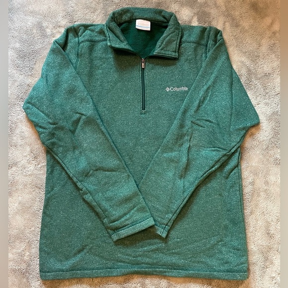 Columbia Tops - Women’s Columbia Quarter Zip Size Small Green Fleece Lined